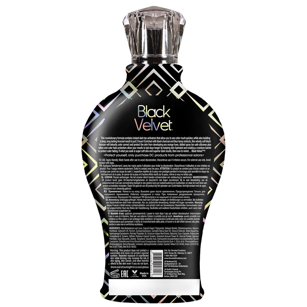 Vaporisateur Velvet Noir facilitant une application homogène sans traces visibles.