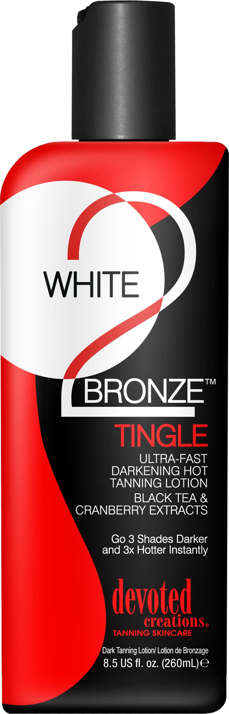 Lotion autobronzante Devoted Creations White 2 Bronze avec effet picotement pour bronzer rapidement.