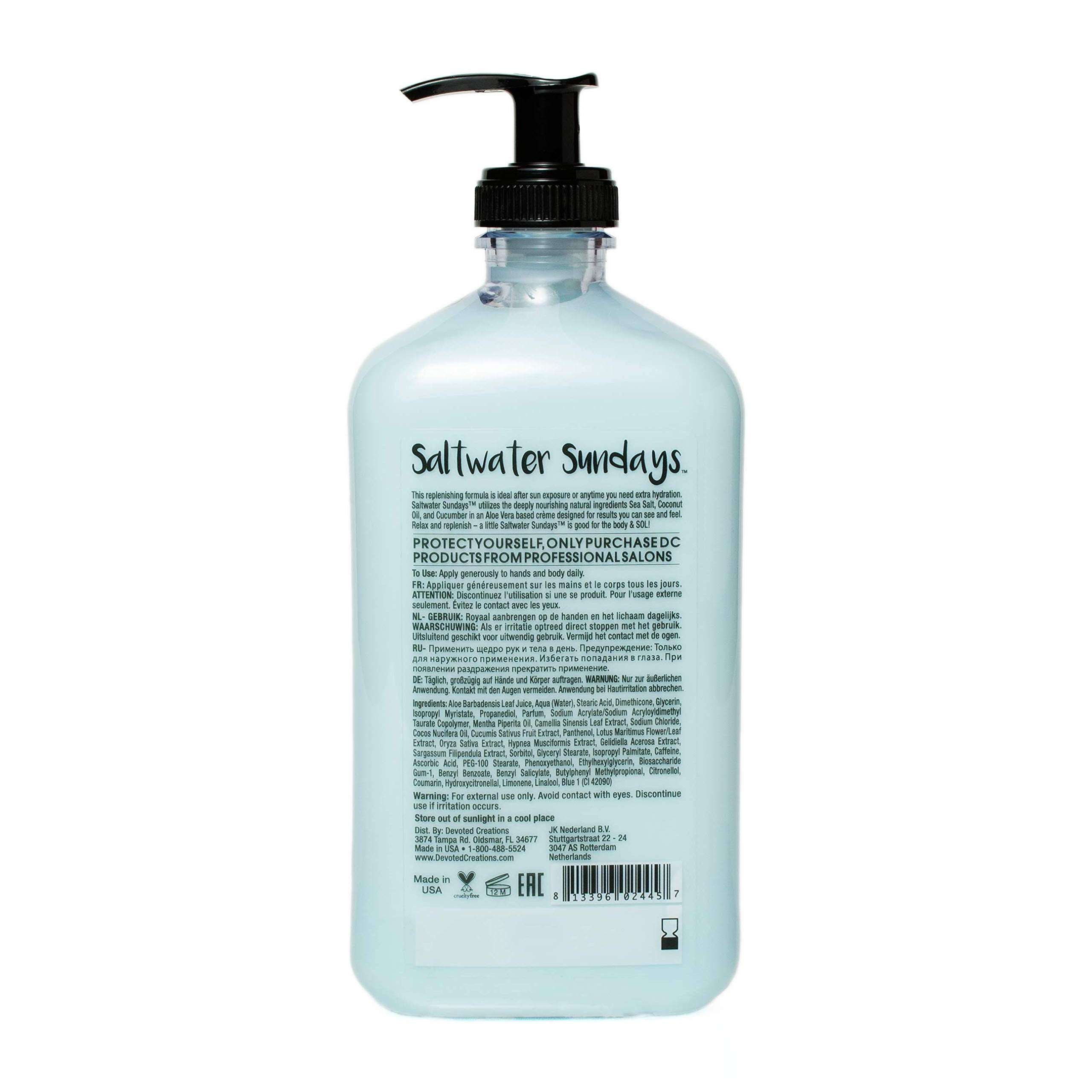Devoted Creations Saltwater Sundays, ingredients menthe the-vert coco sel marins, soin doux pour peau sensible.