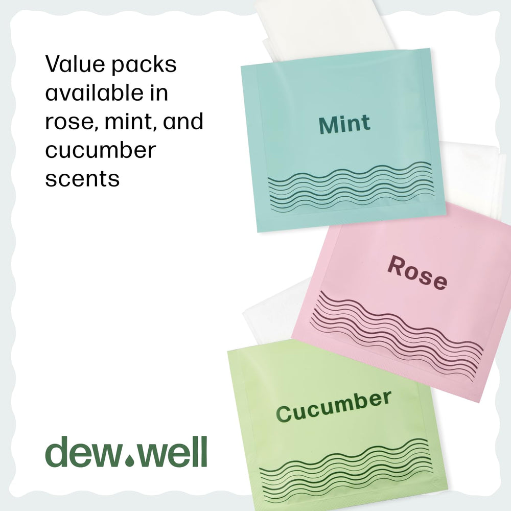 Parfum menthe des lingettes Dew Well pour une fraîcheur légère.