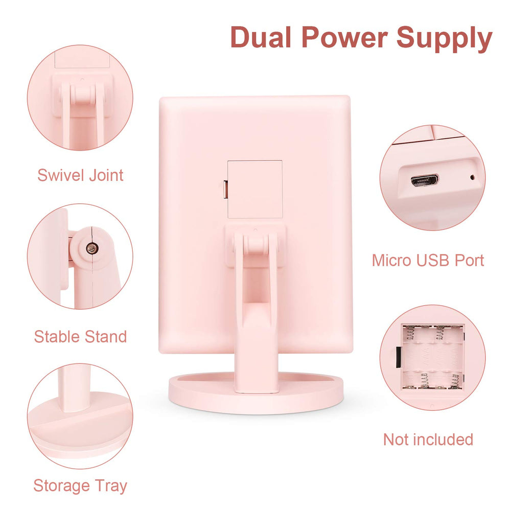 Miroir Deweisn alimentation double USB et piles.