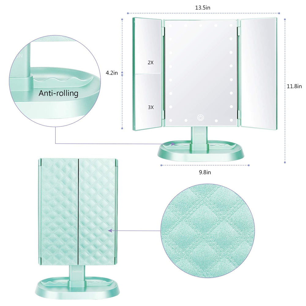 Base de rangement pratique du miroir deweisn pour cosmétiques et accessoires.