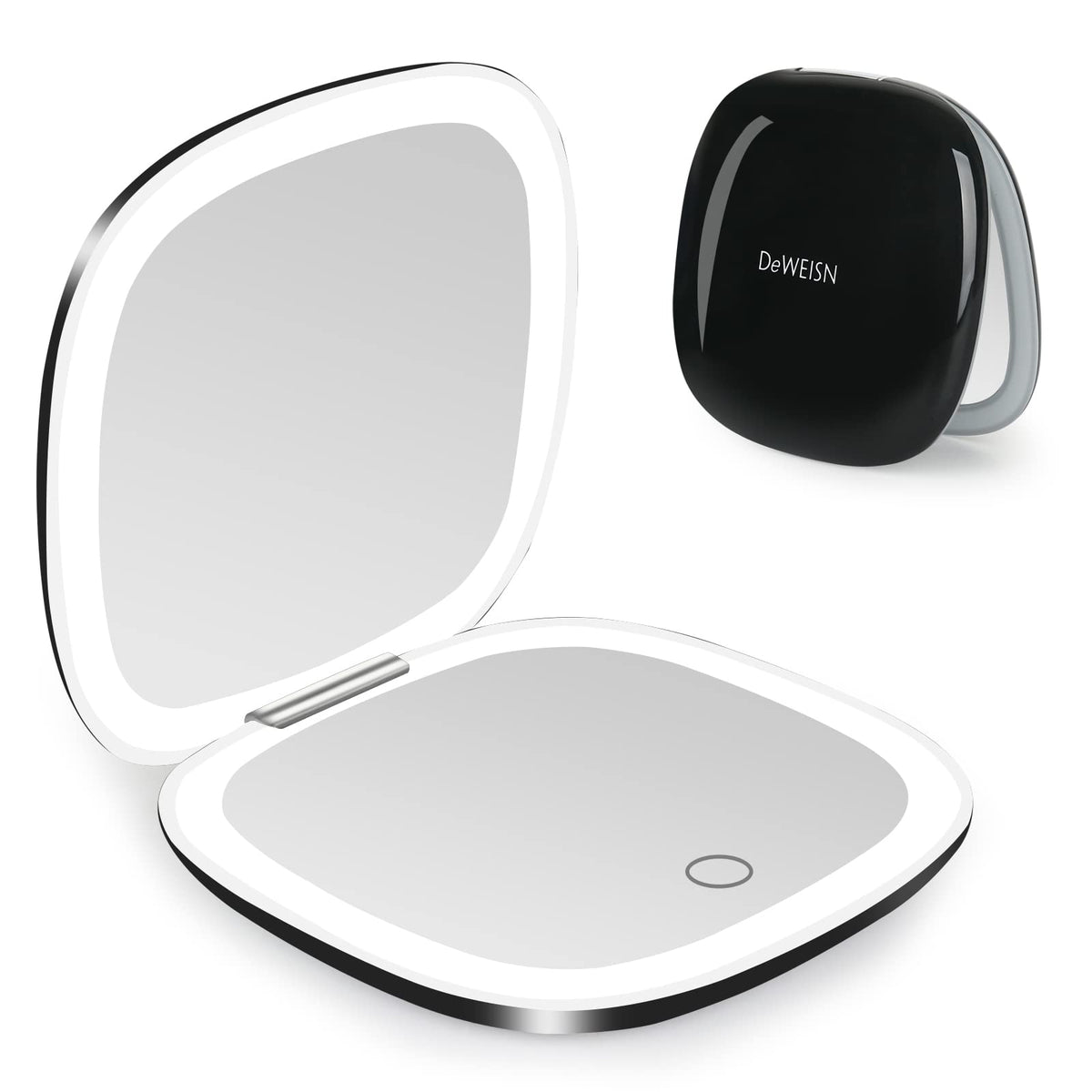 Miroir compact deweisn avec lumière intégré pour retouches en déplacement.