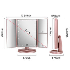 Miroir DeWEISN éclairé avec capteur tactile pour ajuster rapidement la luminosité.