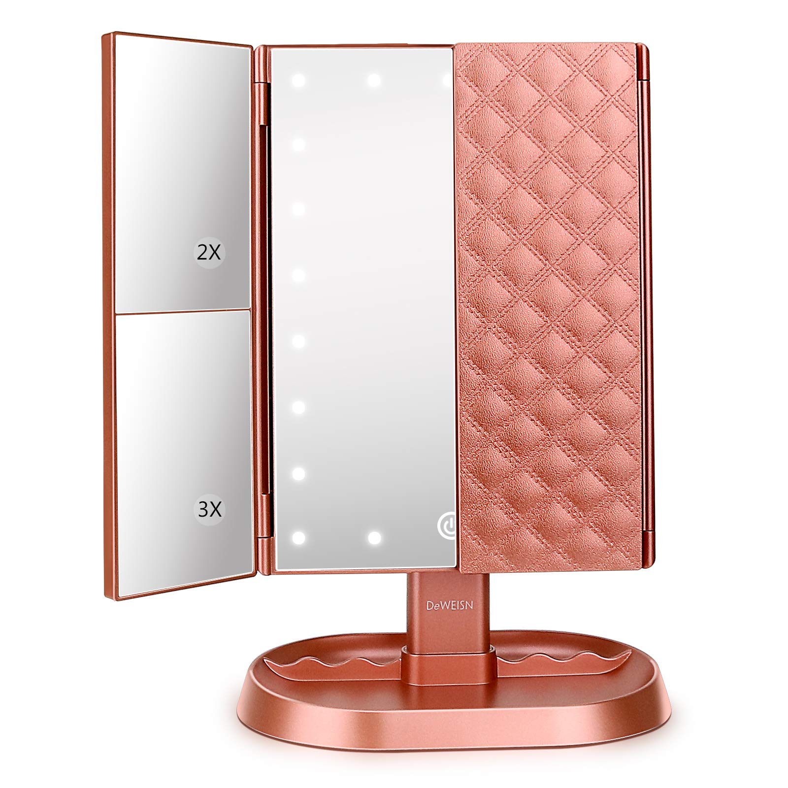 Miroir deweisn avec 21 diodes lumineuses offrant un éclairage naturel et précis du visage