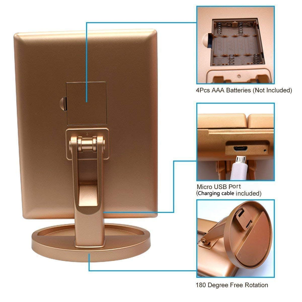 Miroir Deweisn tri-fold avec écran tactile pour ajuster l'éclairage.