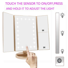 Miroir Deweisn tri-fold pivot à 180° pour vue sous tous les angles.
