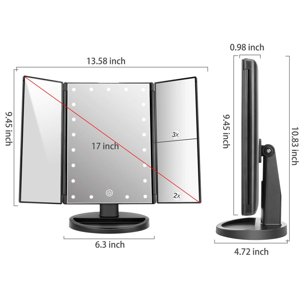 Deweisn miroir vanité pivotant à 180° pour angle parfait.