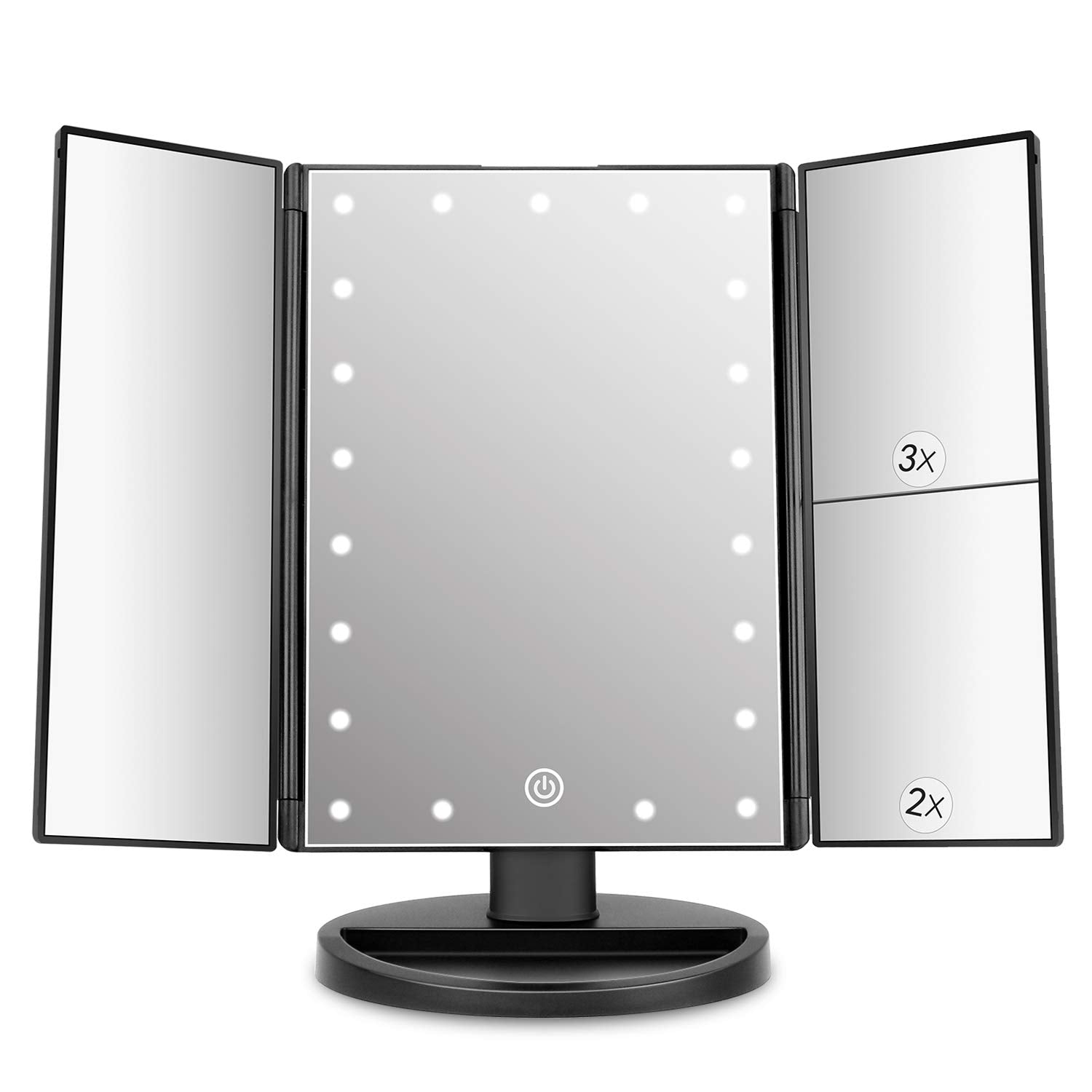 Deweisn miroir vanité table triple panneaux, vue large pour maquillage précis.