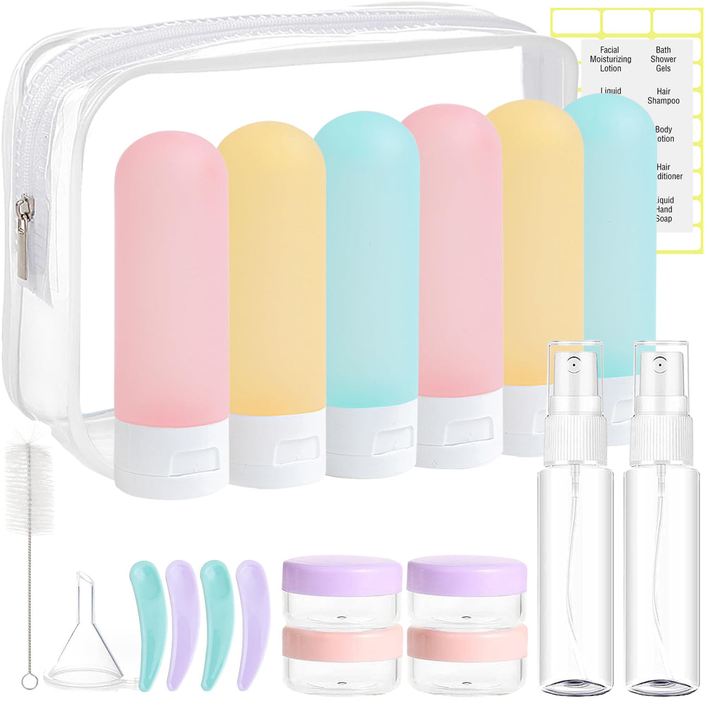 DEWSENSI bouteilles voyage 60ml, compactes et pratiques pour shampoing et lotions.