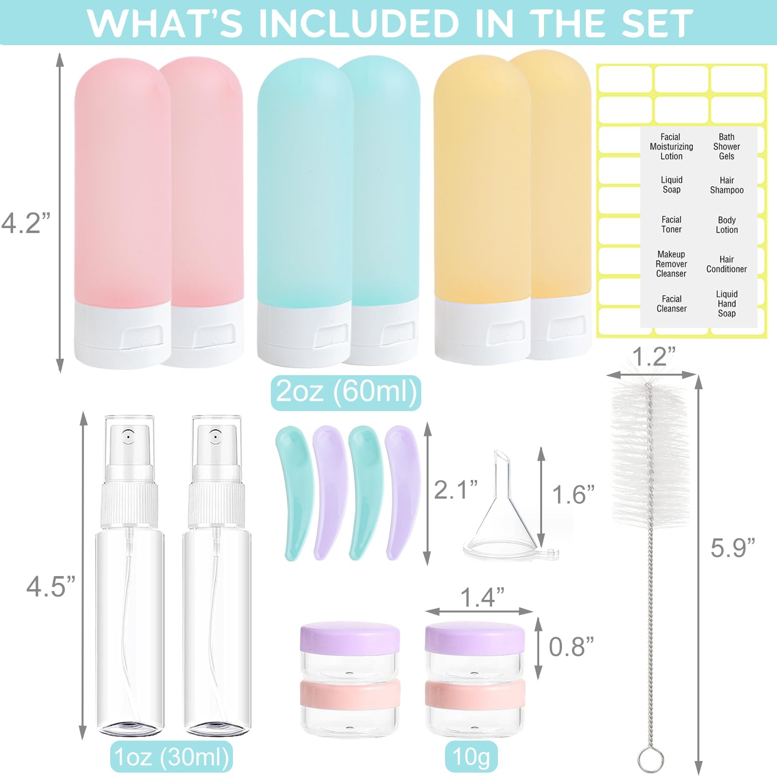 DEWSENSI pots voyage 10ml, petits pots sûrs pour crèmes et démaquillants.