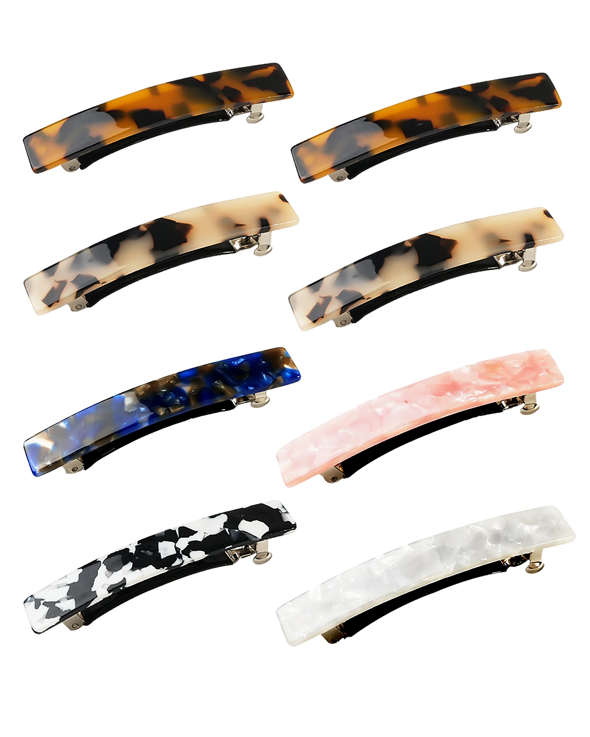 Barrette DF DUALFERV acétate rectangle tortue, maintien élégant.