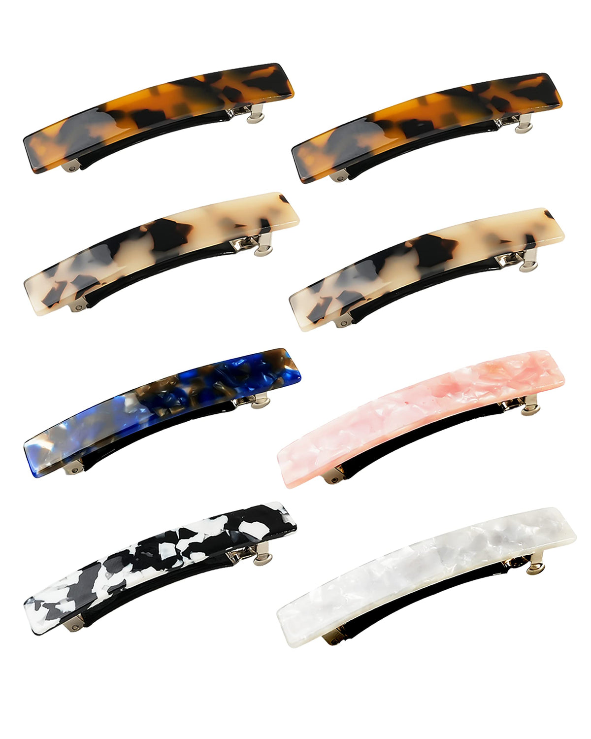 Barrette DF DUALFERV acétate rectangle tortue, maintien élégant.