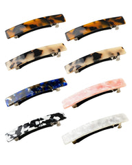 Barrette DF DUALFERV acétate rectangle tortue, maintien élégant.
