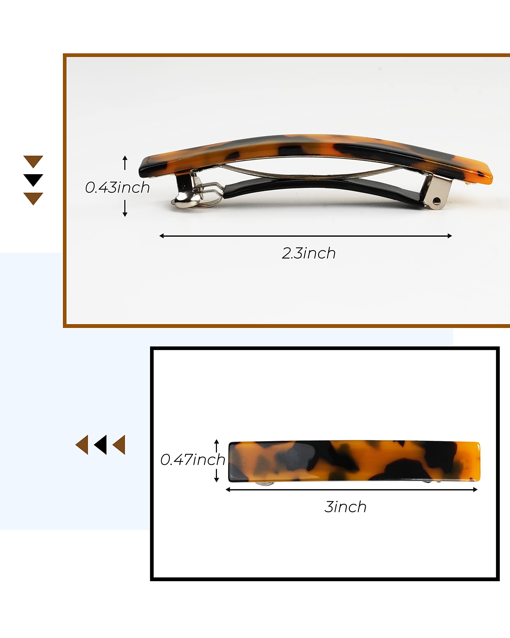 Barrette design chic DF DUALFERV tortue, ajout élégant.