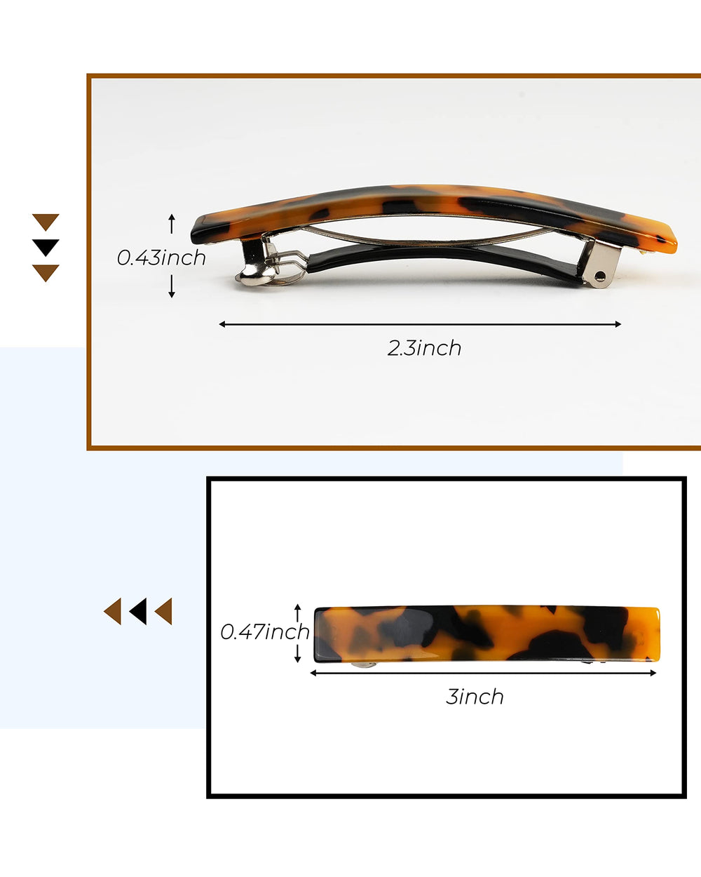 Barrette design chic DF DUALFERV tortue, ajout élégant.