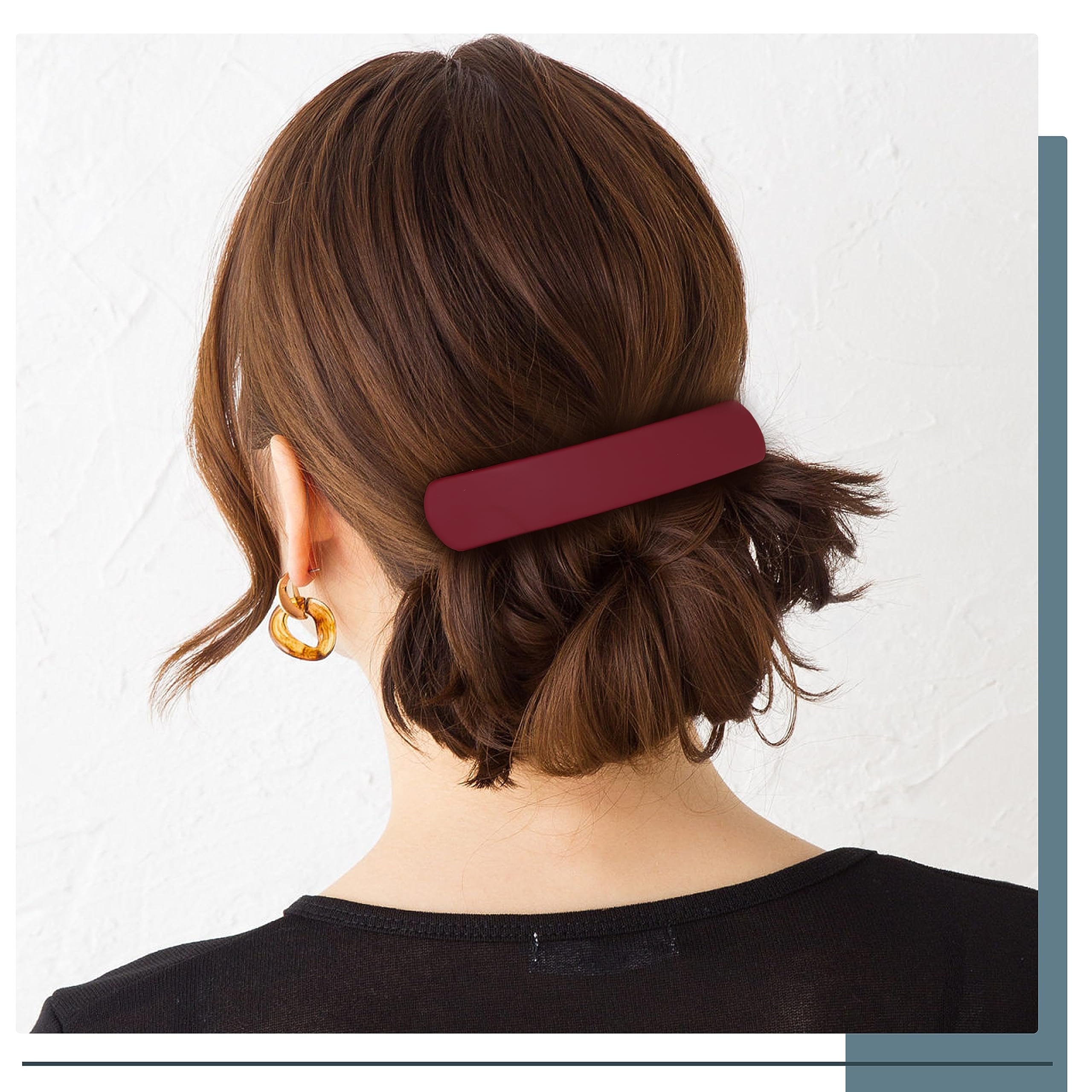 Barrettes cheveux finies matte, DF DUALFERV, look chic et discret.