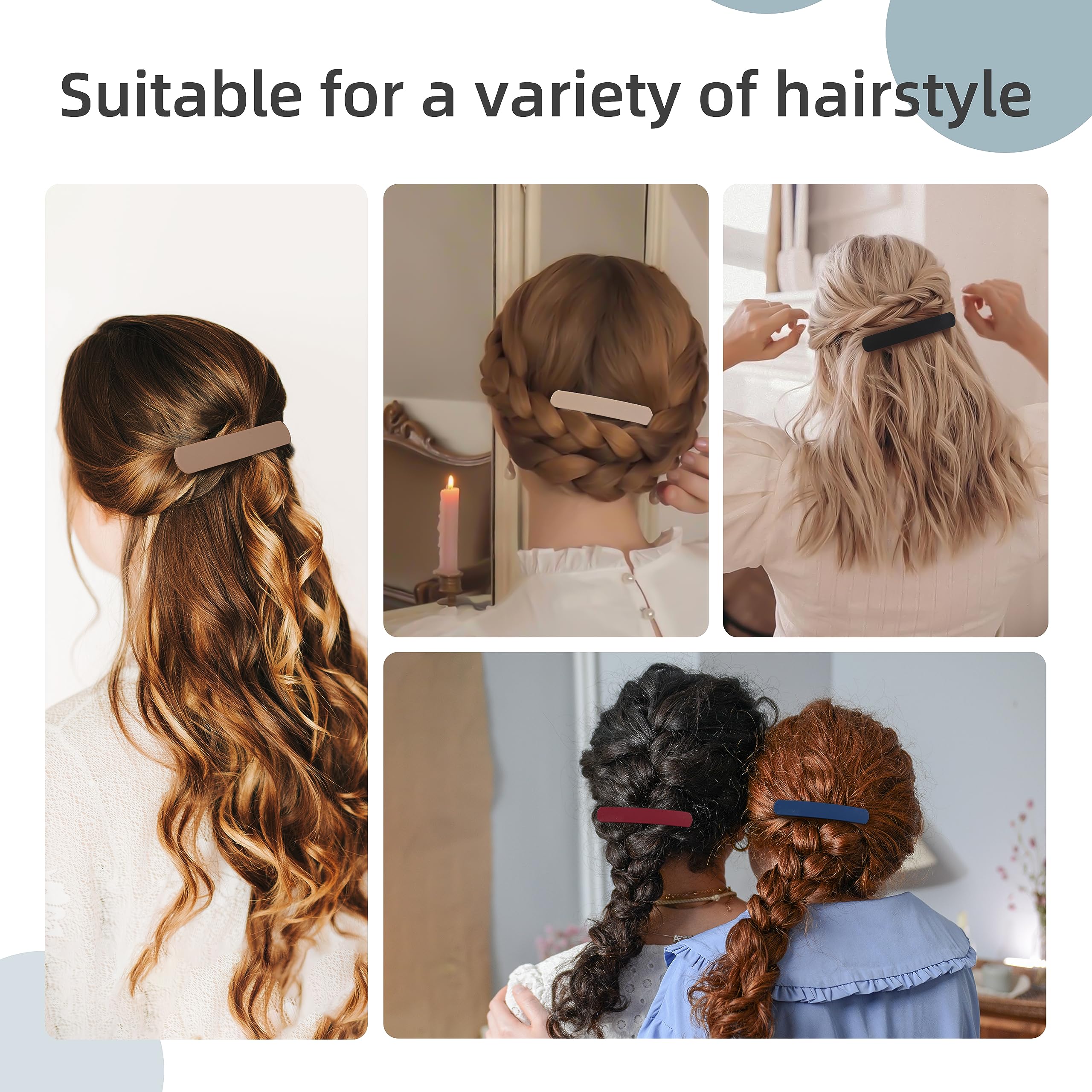 Coiffage rapide avec DF DUALFERV barrettes, variété de couleurs.