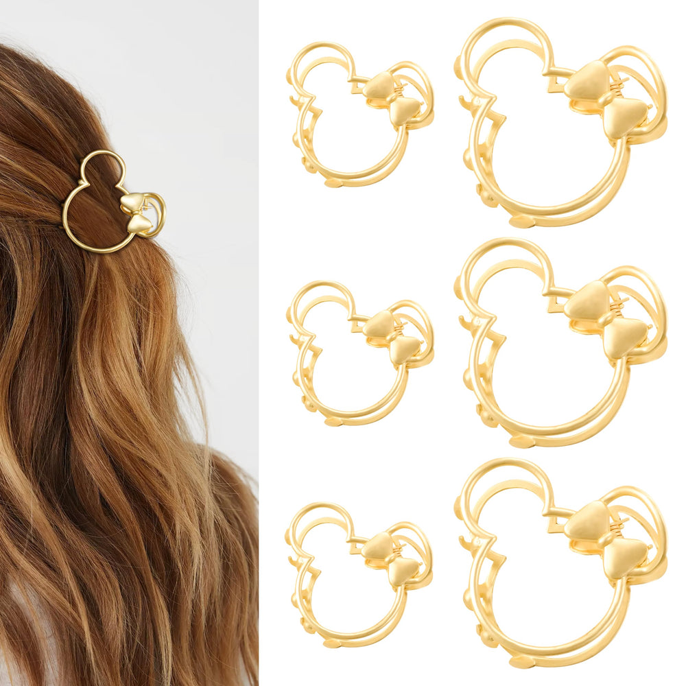 DF DUALFERV pinces-griffe métal doré 6-pack pour cheveux épais, look élégant