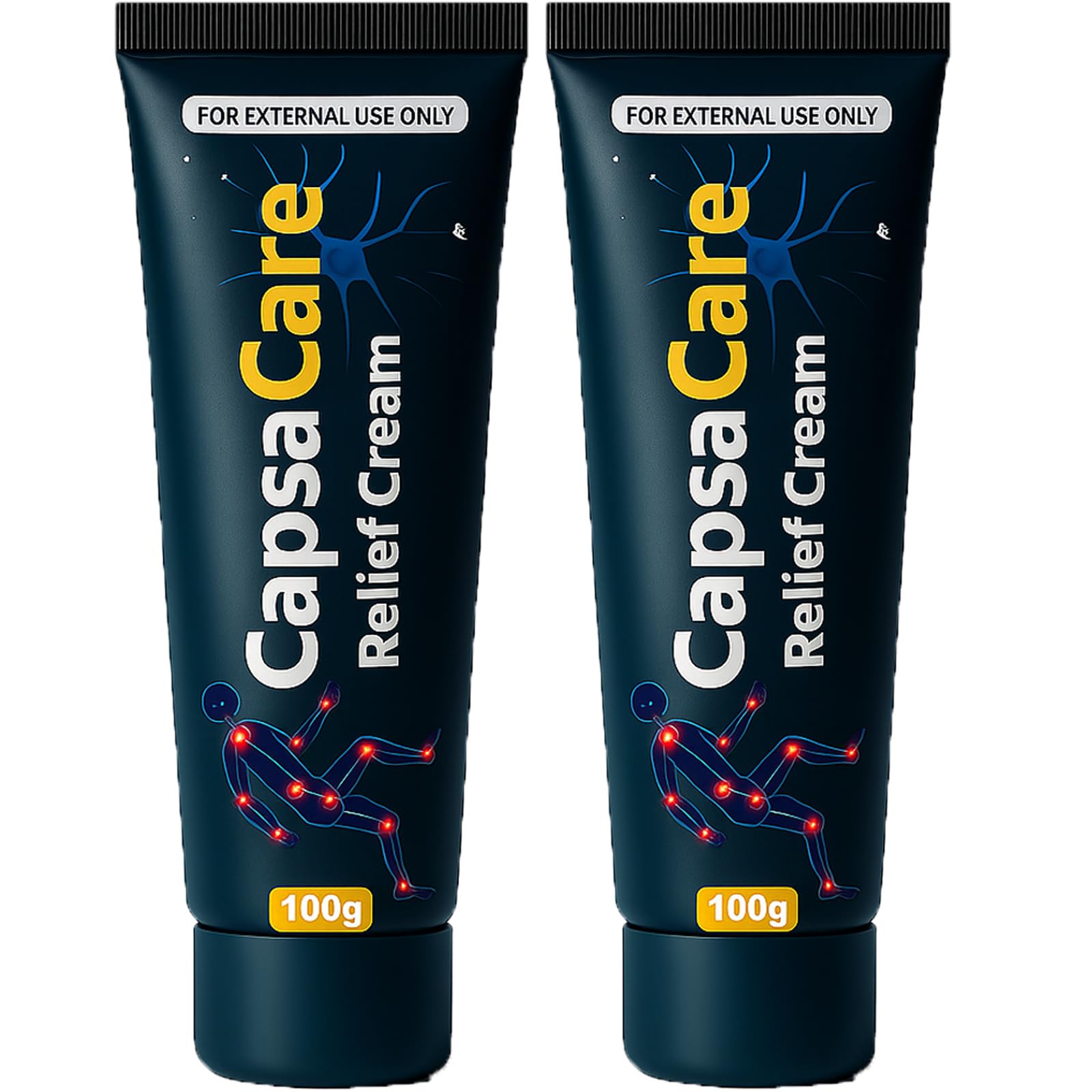 Capsacare DFTLUUE — bouteille 100 g, absorption rapide pour pieds et mains.