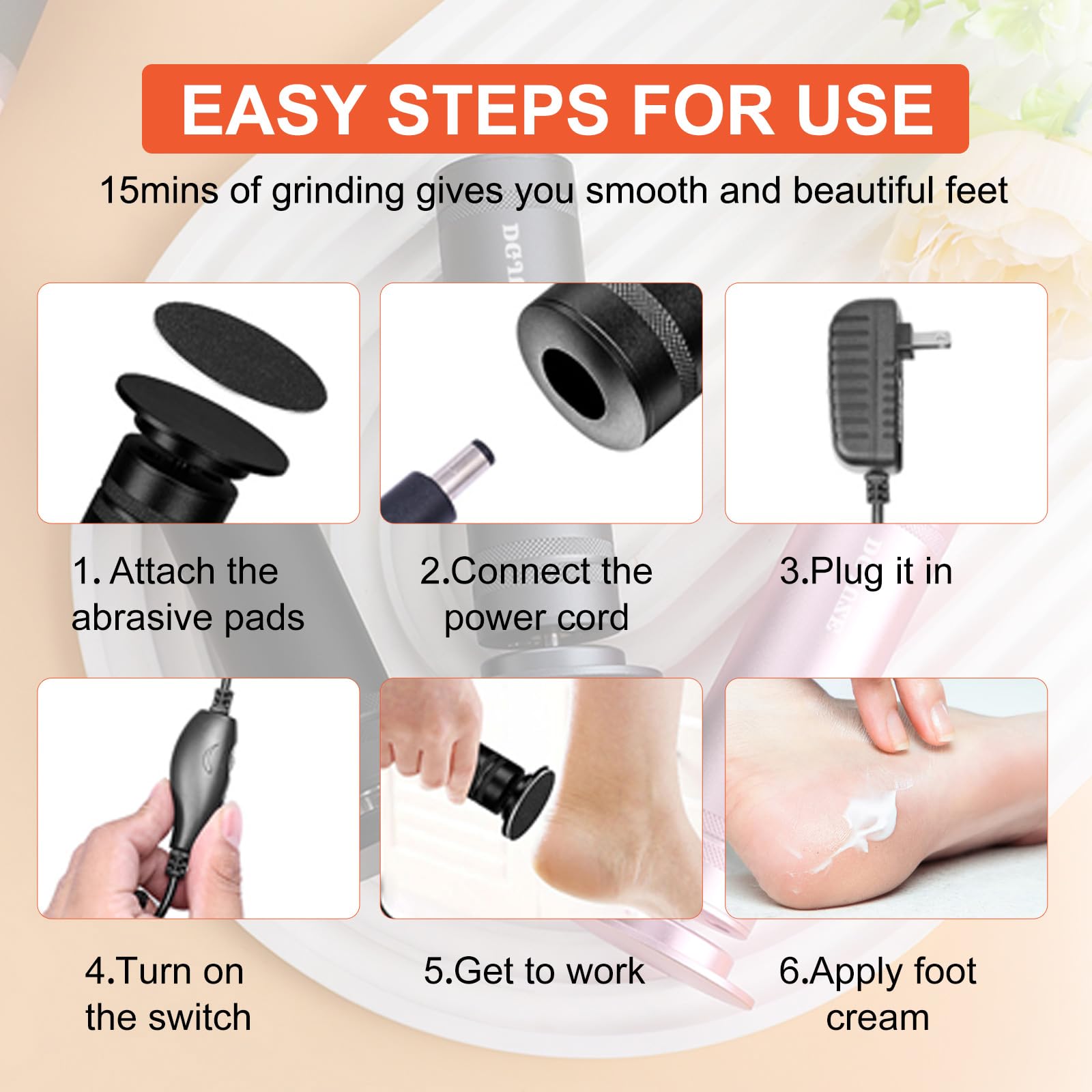 Utilisation domestique pratique et hygiénique pour la pédicure.