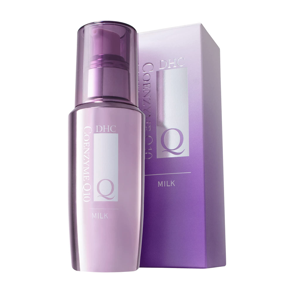 DHC CoQ10 lait visage: texture appliquée sur la peau.