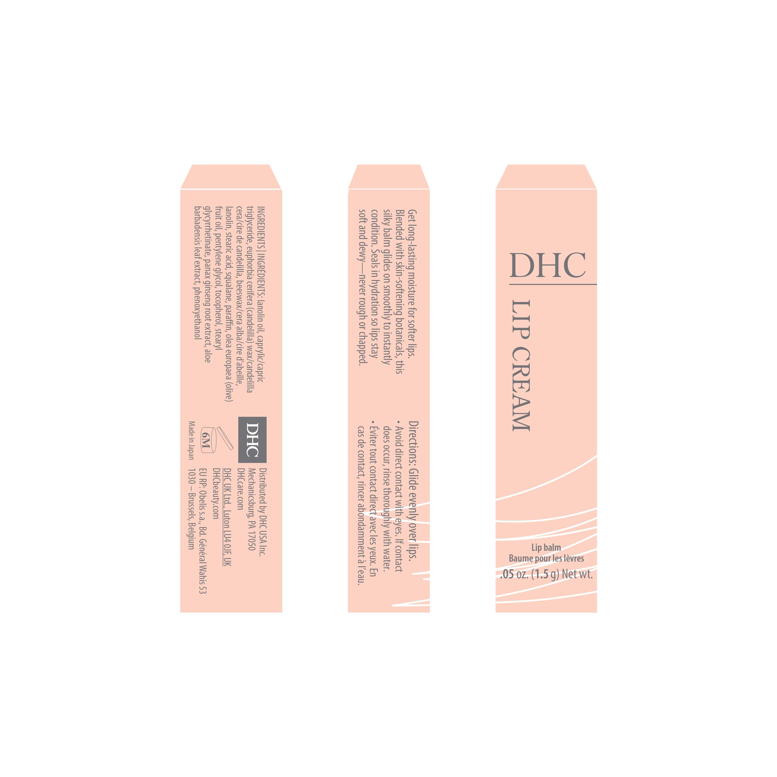 DHC Crème Lèvres appliquée au-dessus d’un rouge à lèvres