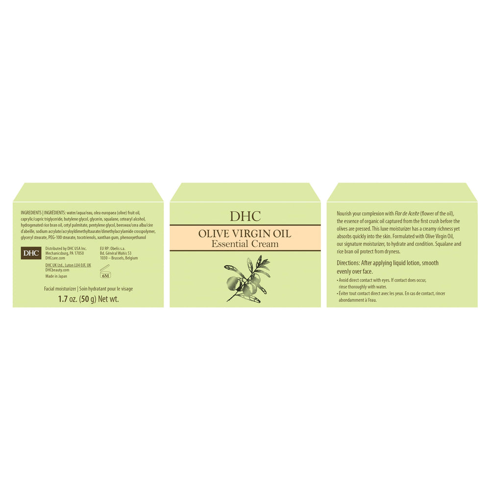 Crème DHC Olive Virgin : huile d’olive biologique pour hydratation durable.
