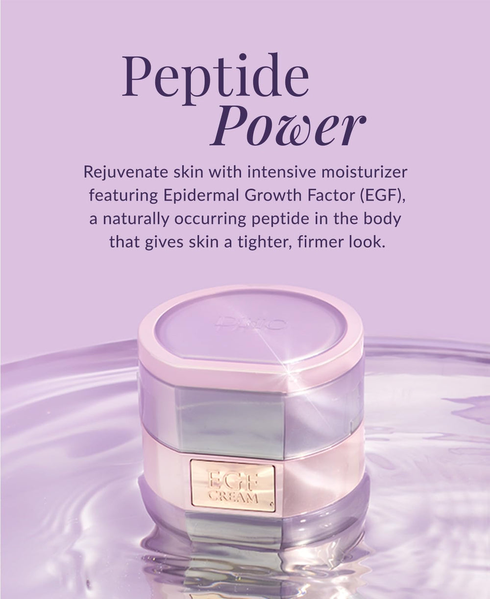Le pot DHC EGF montre une texture riche et nourrissante.
