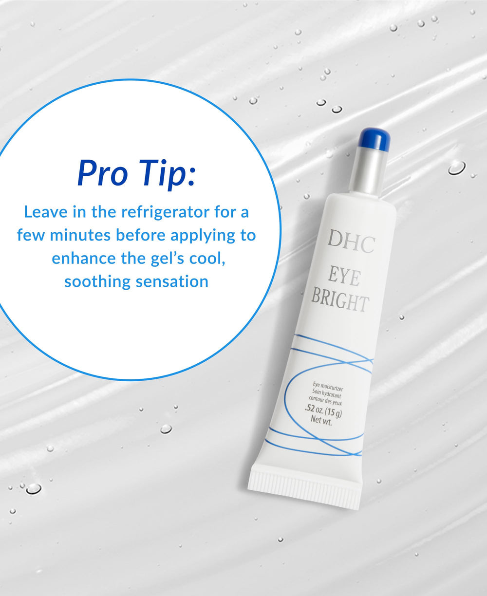 DHC gel yeux, application matin sur la peau autour des yeux