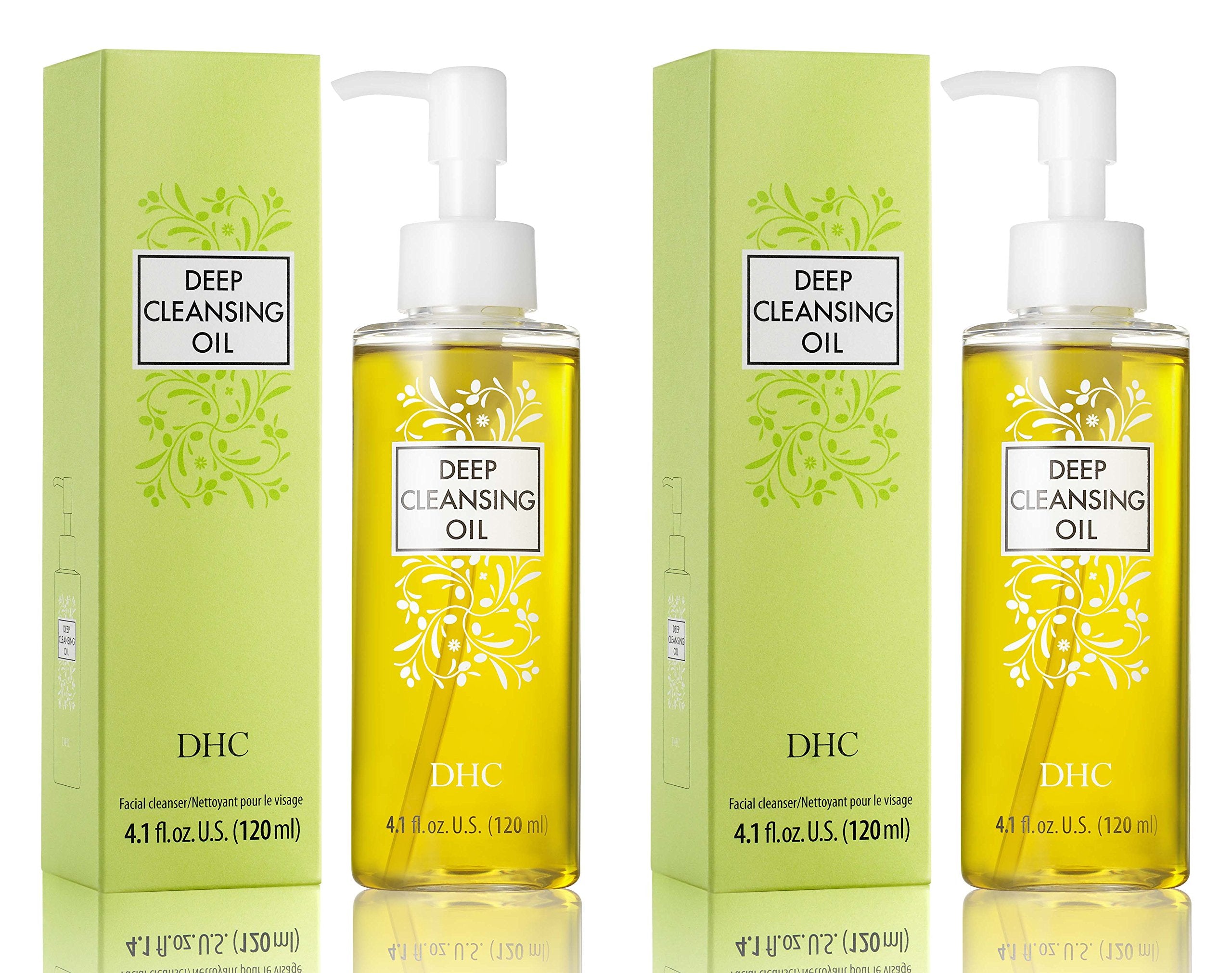 Application sur visage sec avec l'huile DHC, dissolution efficace du maquillage.