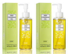 Application sur visage sec avec l'huile DHC, dissolution efficace du maquillage.