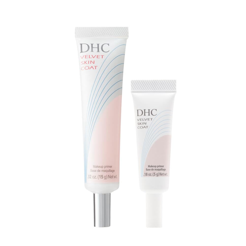 DHC Velvet Skin Coat — flacon clair, primer matifiant prêt à l'emploi.