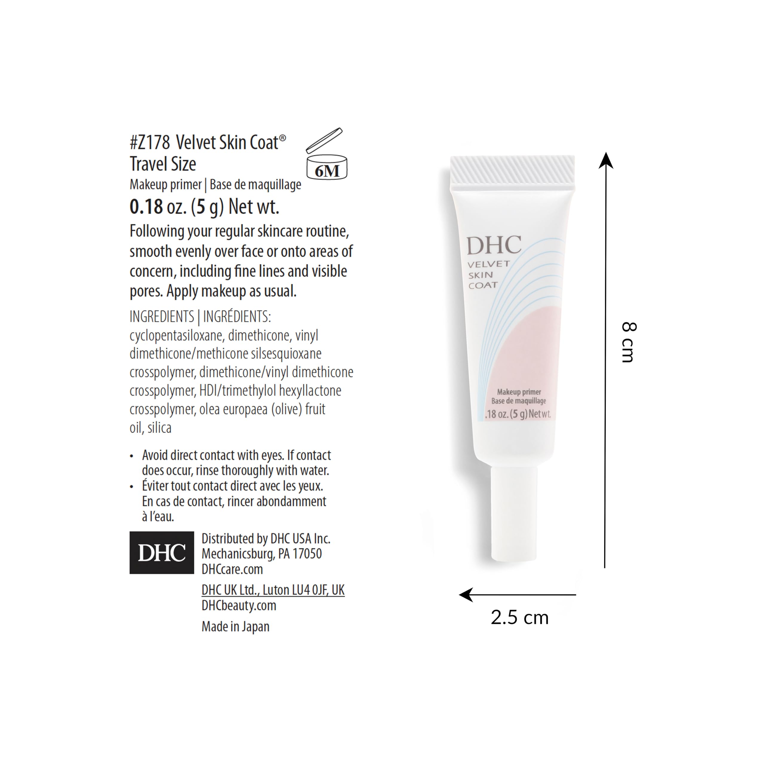 DHC Velvet Skin Coat — idéal avant le fond de teint ou seul comme matifiant.