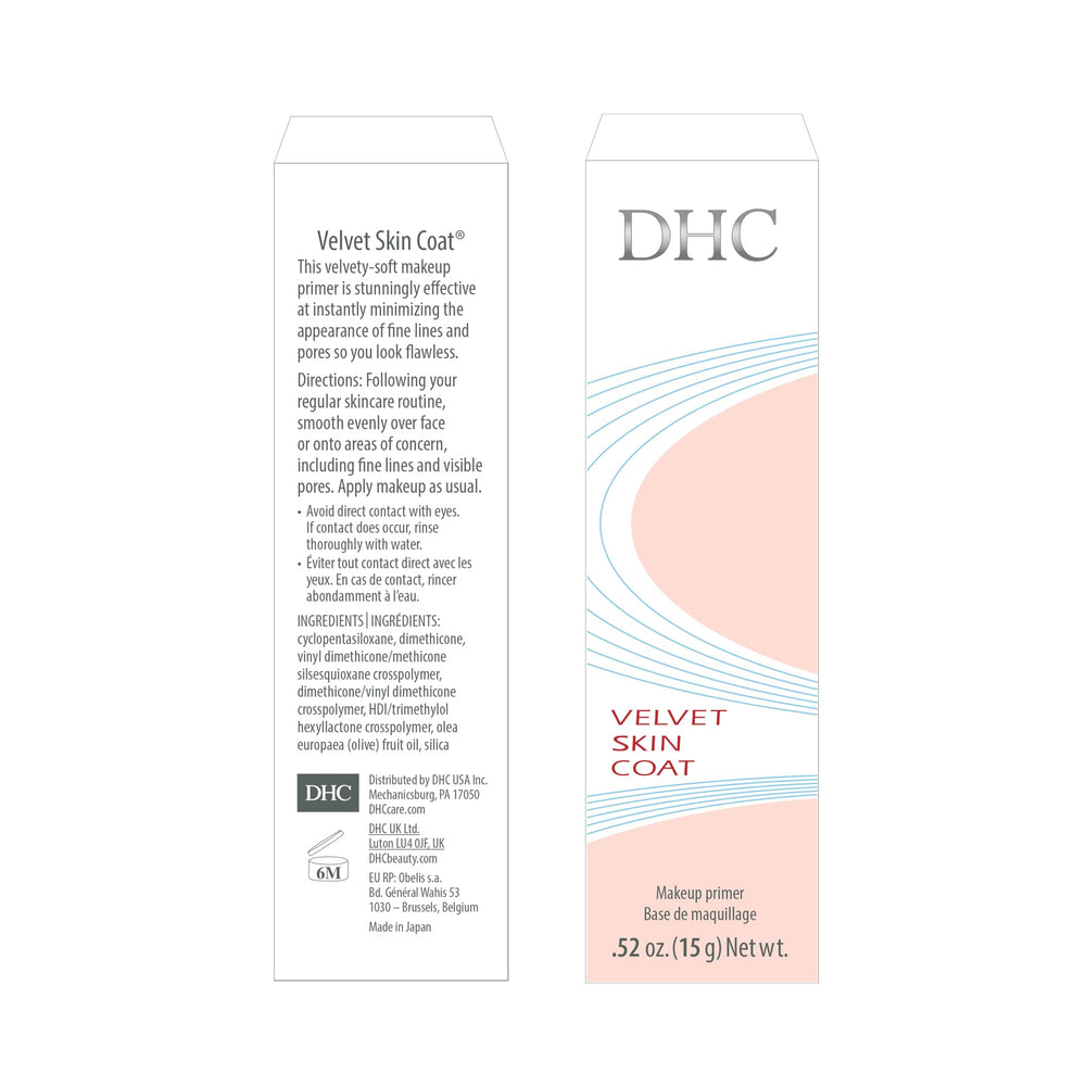 DHC Velvet Skin Coat — sans parfum ni colorant pour peaux sensibles.