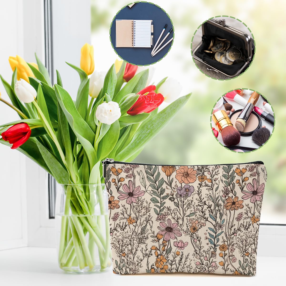 DHKG trousse-maquillage fermeture-metal-souple – fermeture lisse et sécurisée