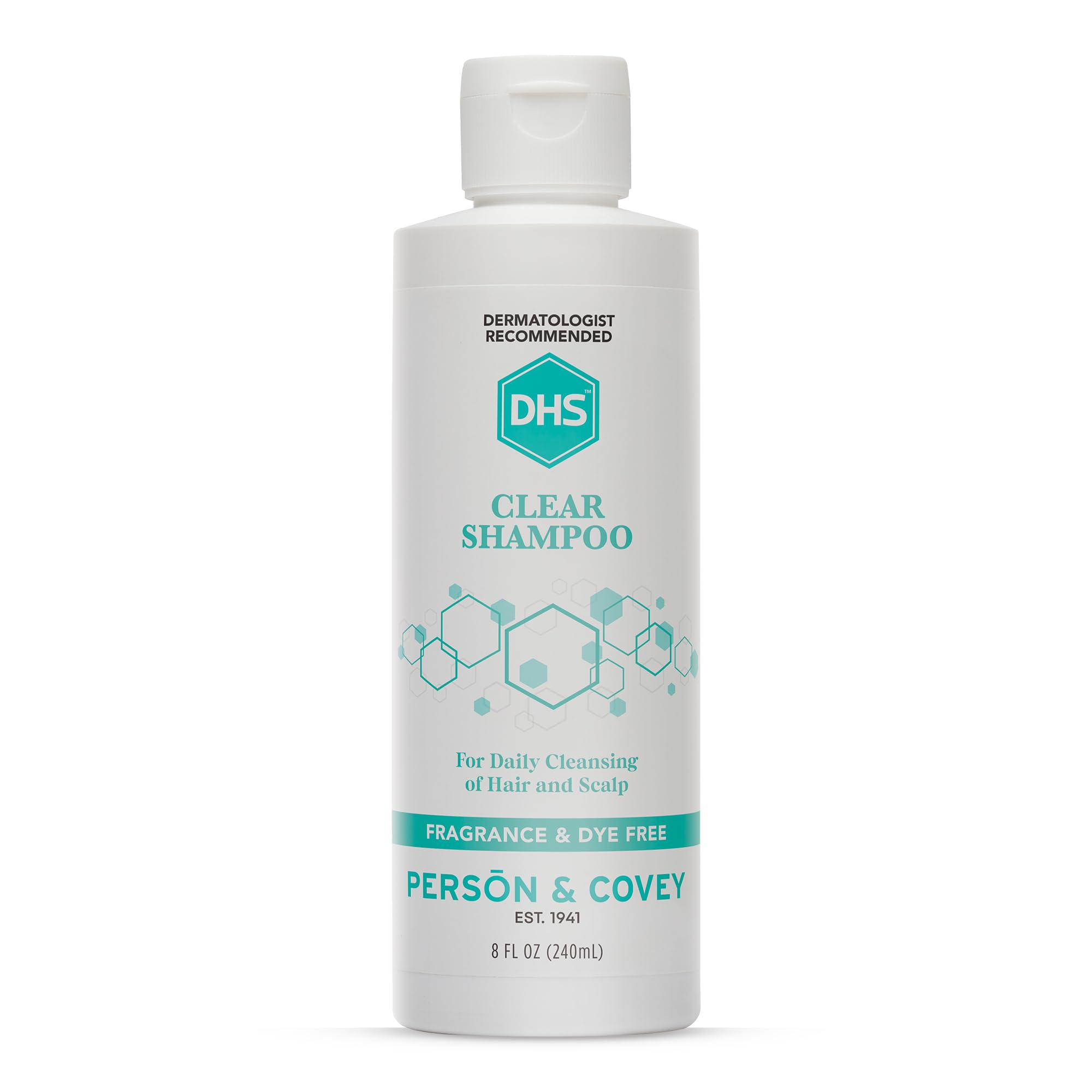 DHS Clear Shampoo bottle for gentle, irritant-free cleansing.