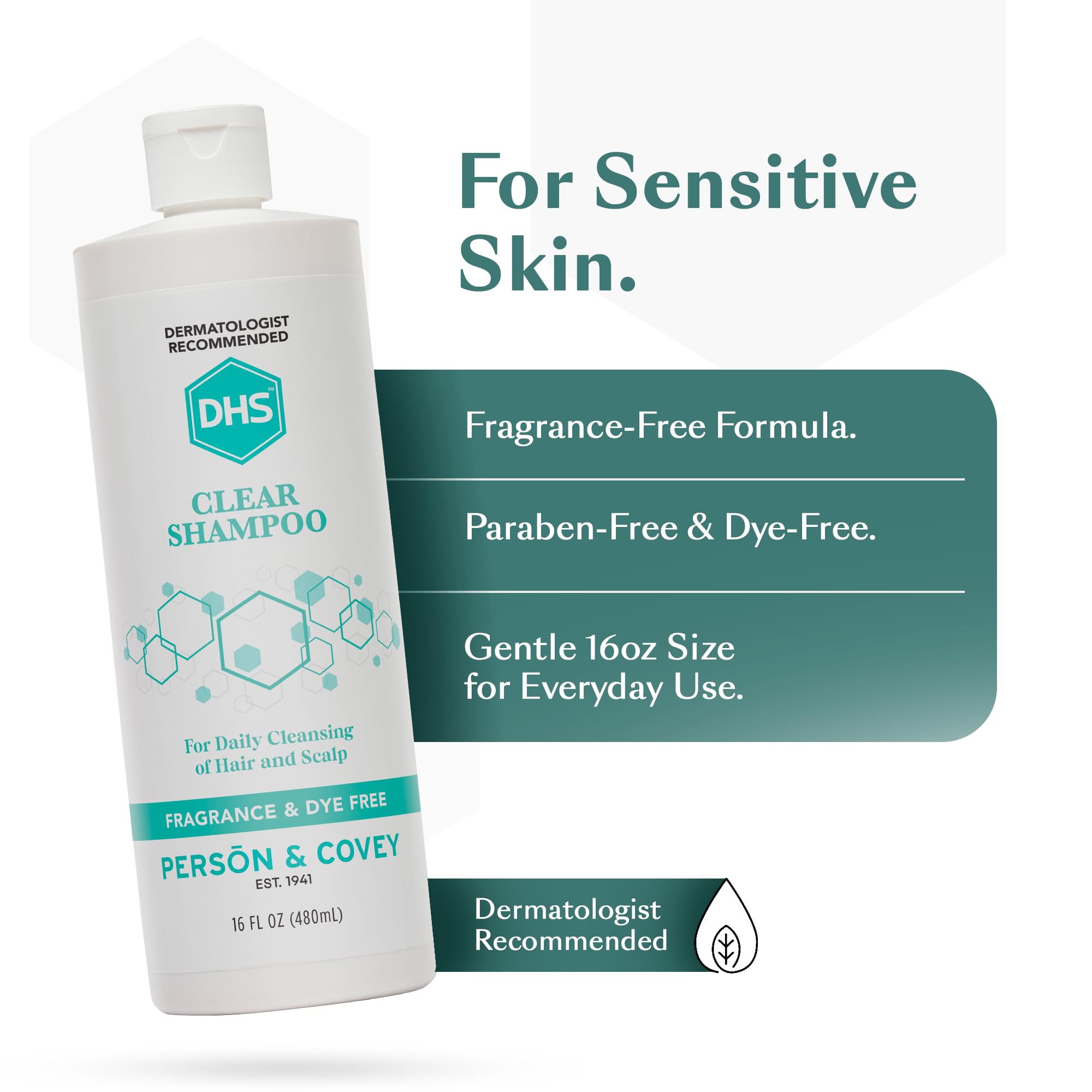 Texture légère du shampoing DHS Clear adaptée aux cuirs chevelus sensibles