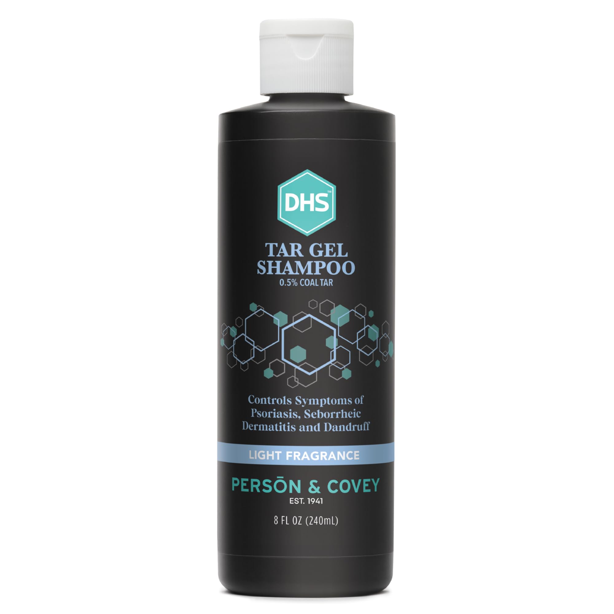 Flacon DHS T Gel Shampoing vu de face, promesse de nettoyage en profondeur.
