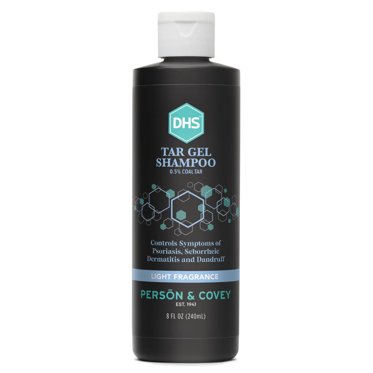 Flacon DHS T Gel Shampoing vu de face, promesse de nettoyage en profondeur.