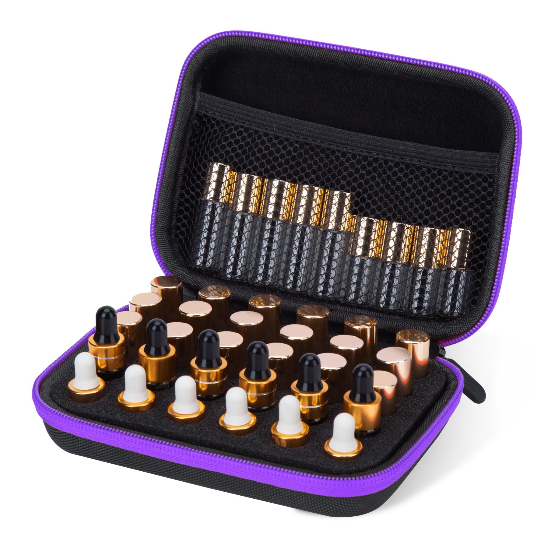 DHXYZZB étui huiles essentielles 30 grilles, rangement pratique pour flacons 1-3 ml.
