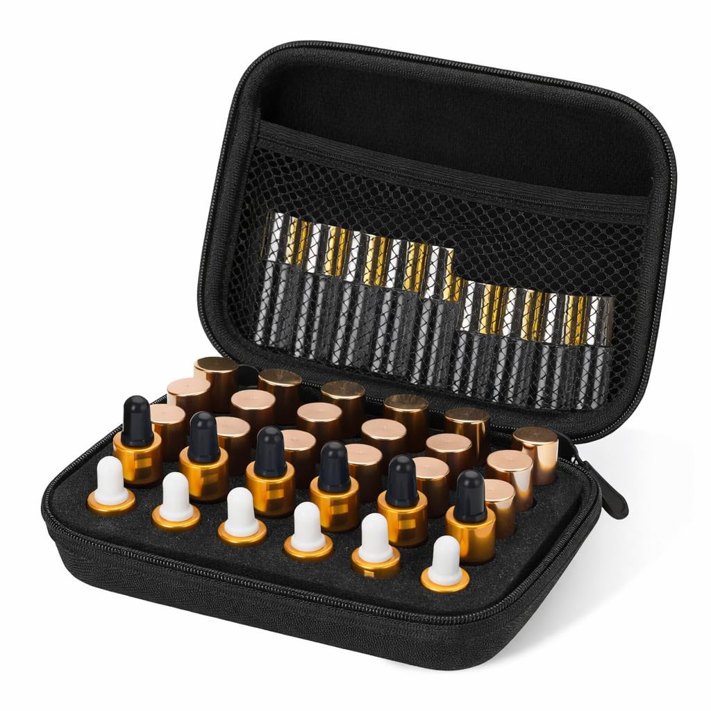 DHXYZZB étui huiles essentielles 30 grilles, rangement sûr pour déplacements.