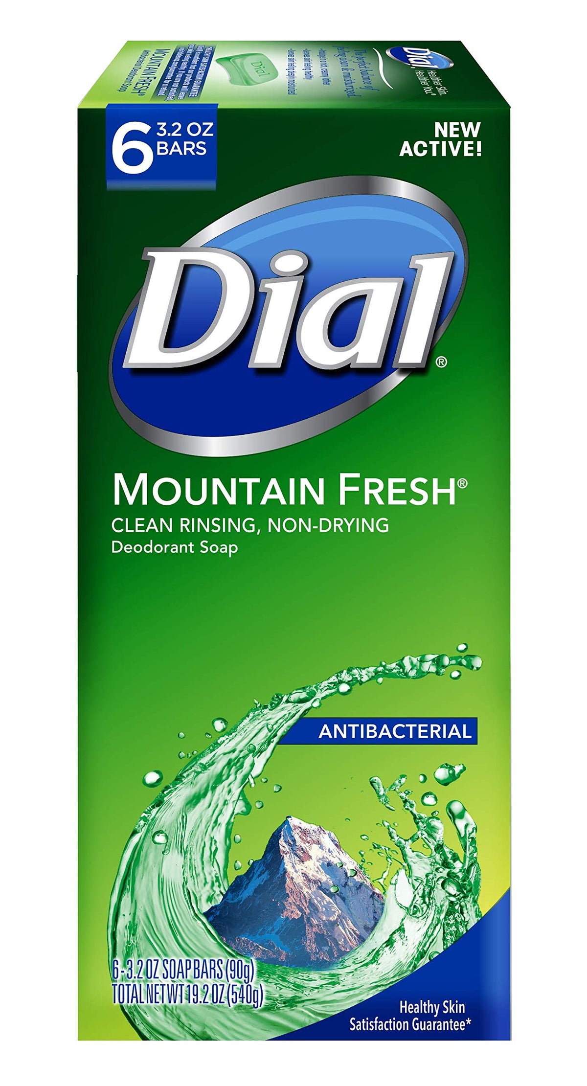 Dial savon en barre antibactérien au parfum frais des montagnes.