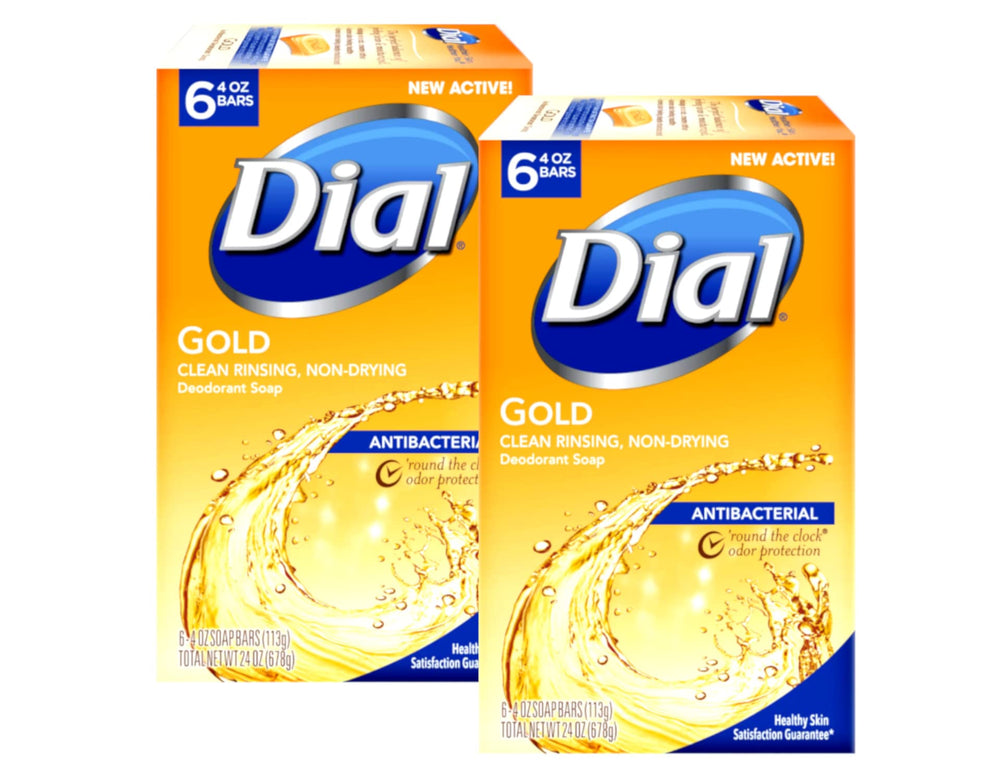 Dial savon antibactérien or, emballage double, protection quotidienne des odeurs.