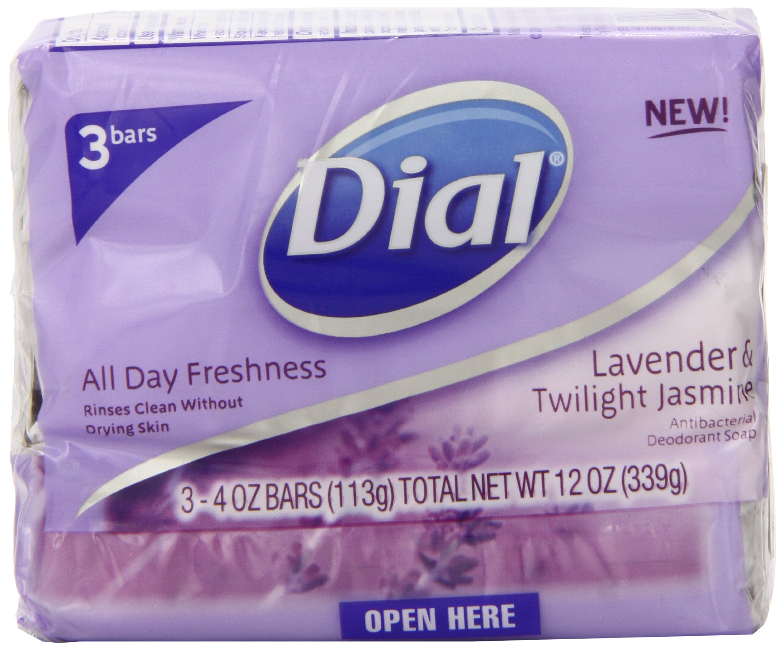 Dial savon barre Lavande Jasmin emballage élégant pour votre routine quotidienne.