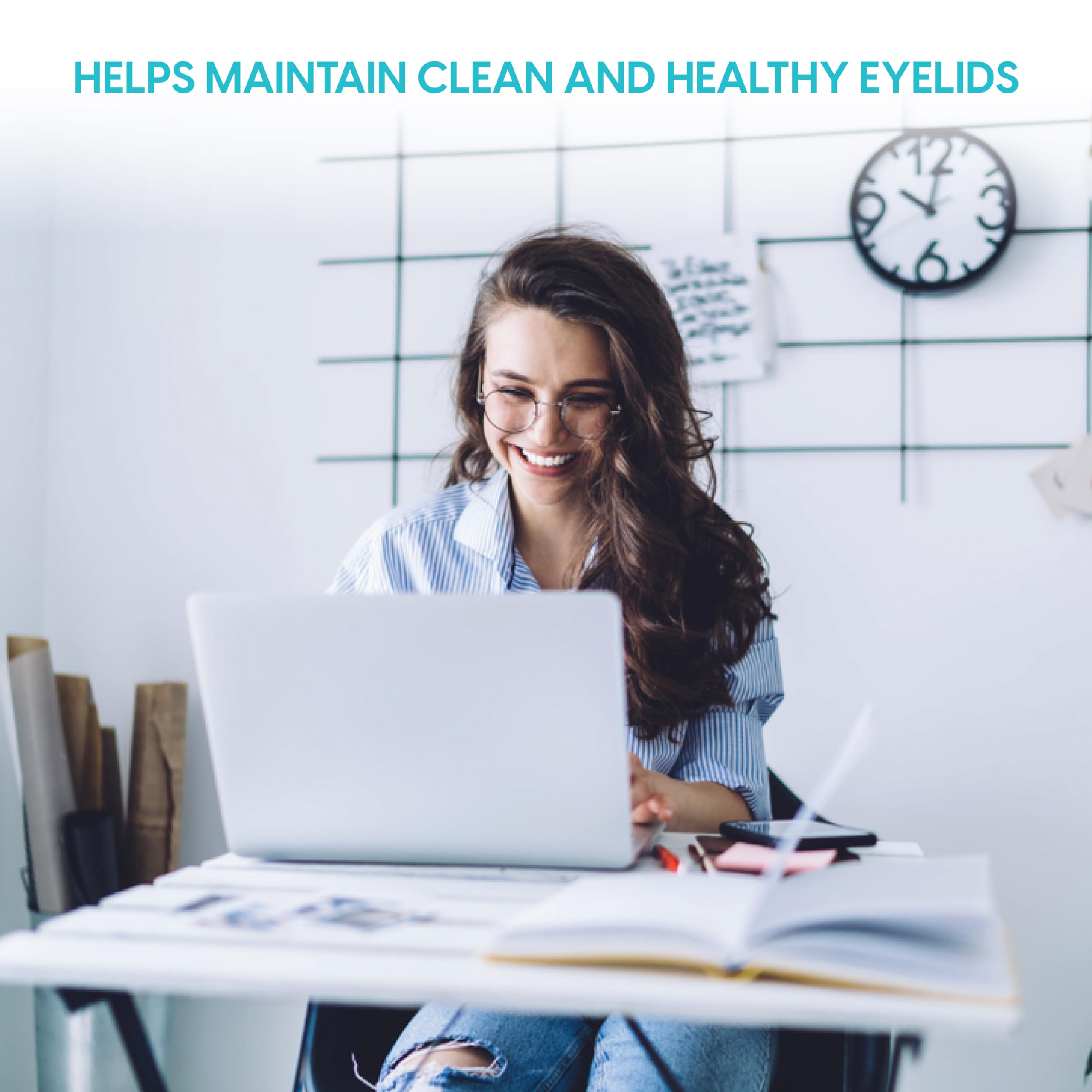Clear C Diamond Wipes nettoie paupières et cils, hygiène quotidienne pratique.