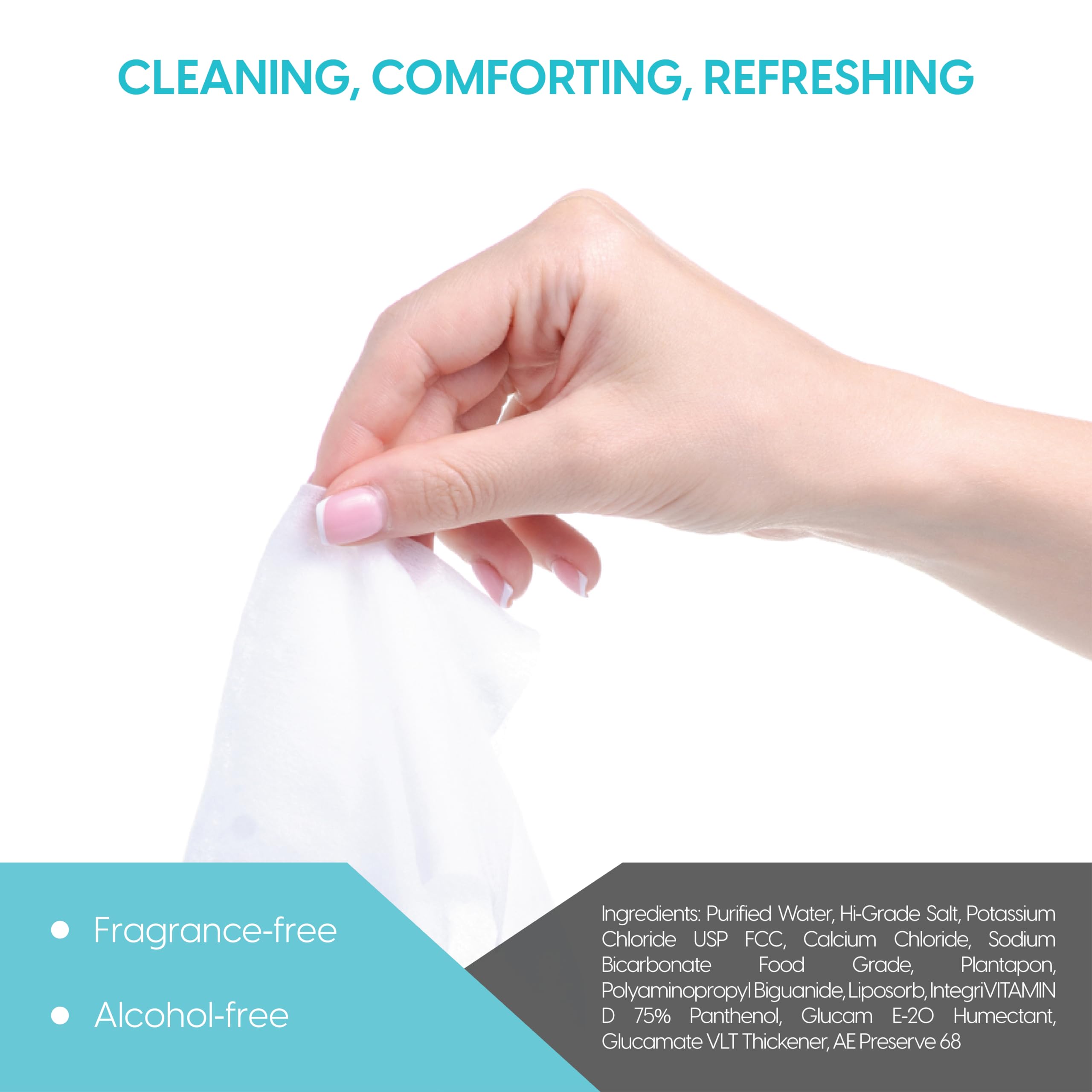 Clear C Diamond Wipes adaptées à tous types de peau et zones sensibles.