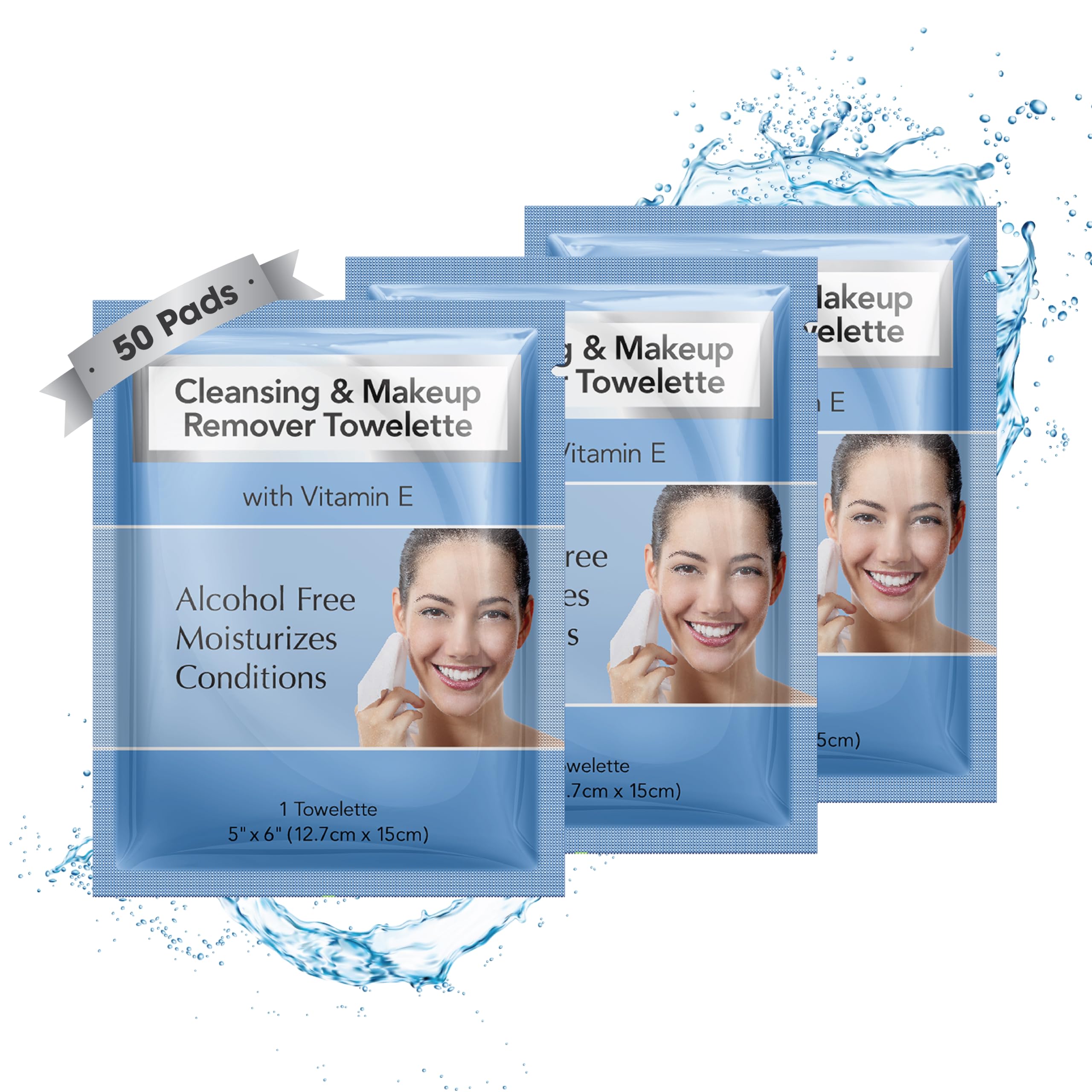 Diamond Wipes démaquillant visage avec paquet de 50 lingettes, pratique et rapide.