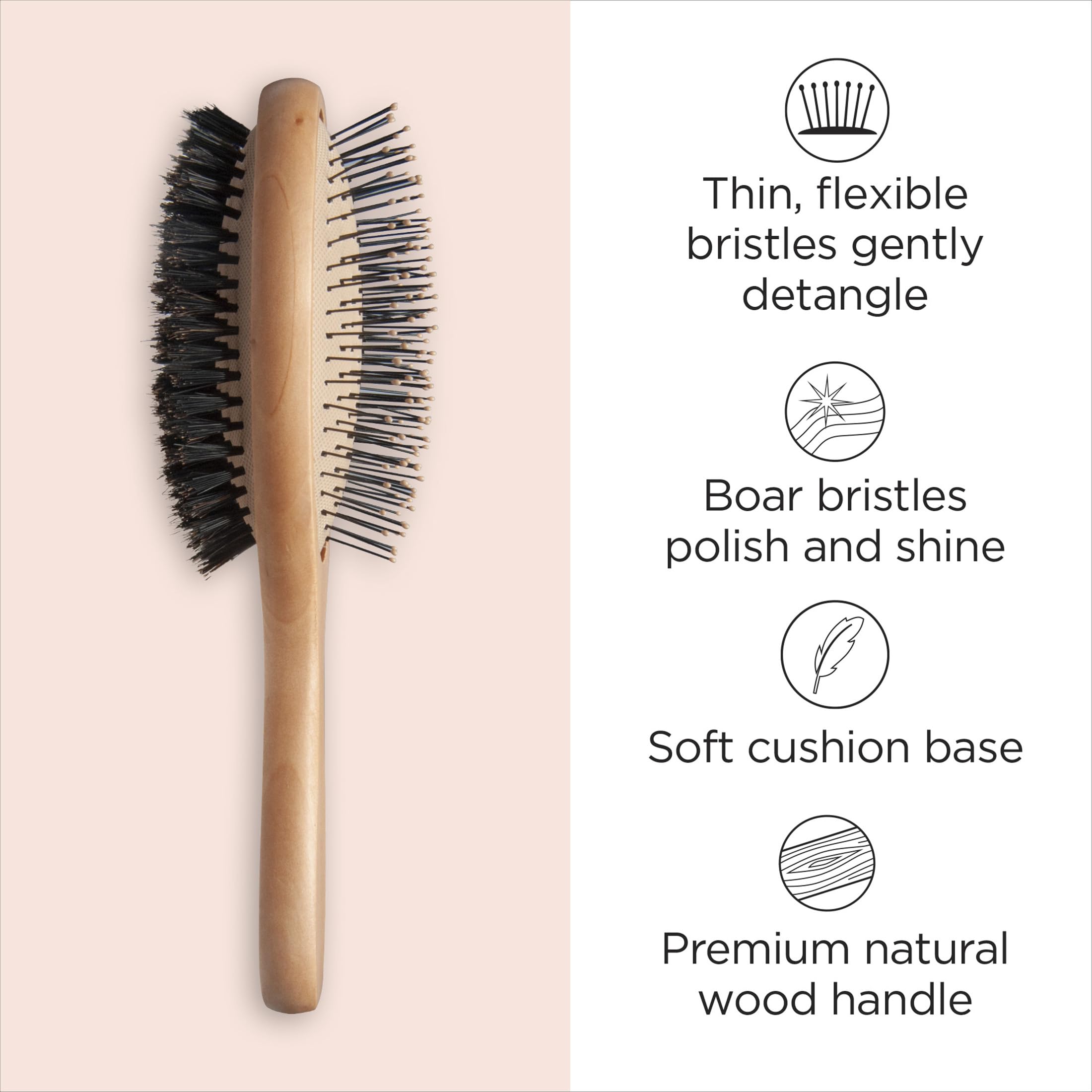 Brosse Diane 2-en-1 lissage poli avec brins renforcés nylon