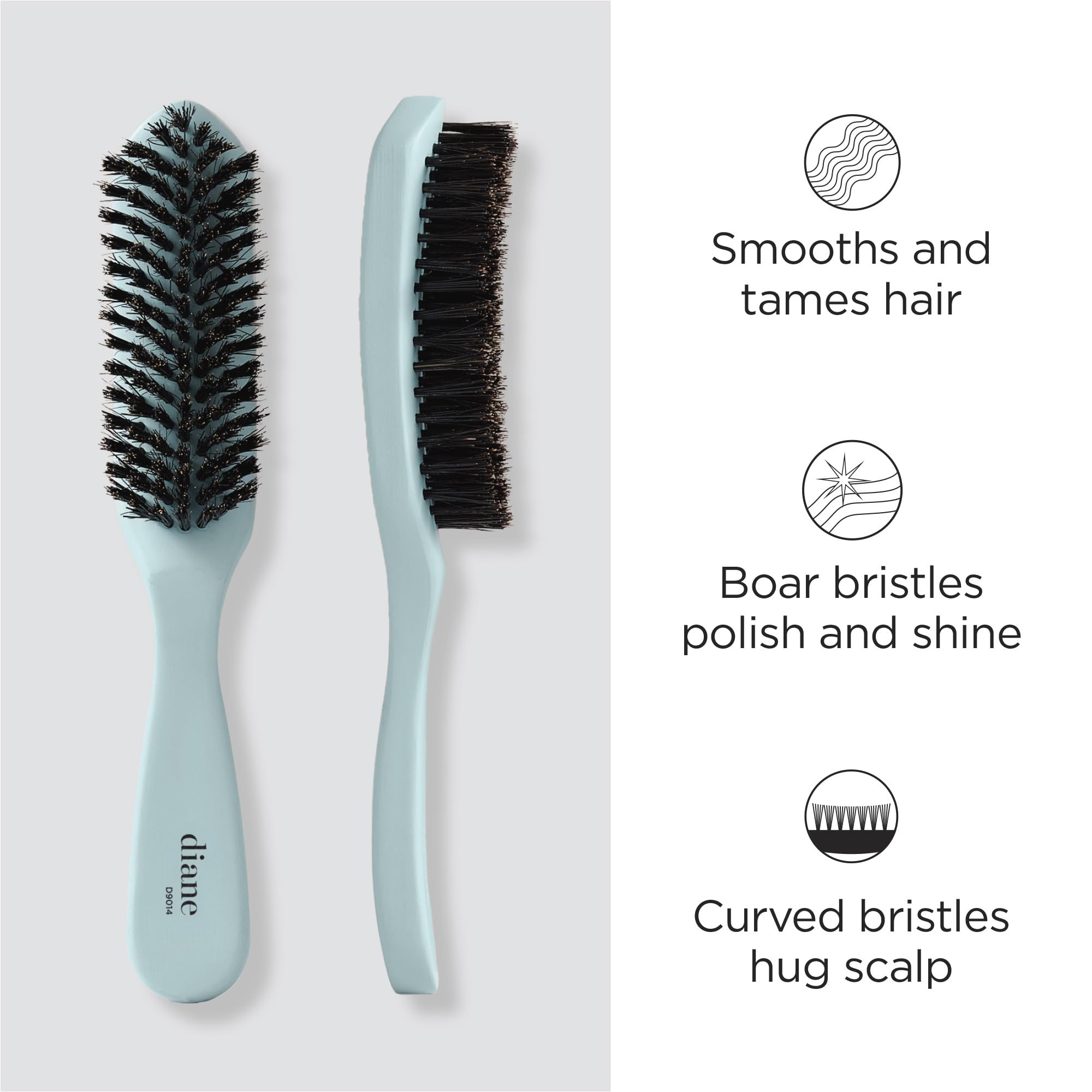 Brosse Diane poils nylon-renforcés pour passage fluide et contrôle du frisottis.